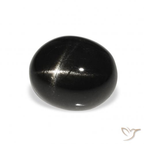 5.45 ct Black Star Diopside Stone, Natural Star Diopside in Oval Cabochon Shape for Sale