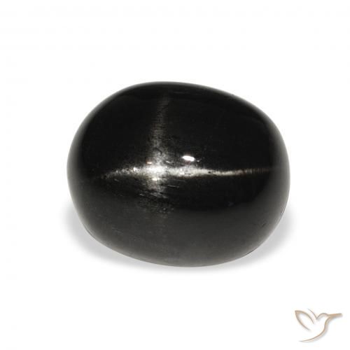 6.19 ct Black Star Diopside Stone, Natural Star Diopside in Oval Cabochon Shape for Sale