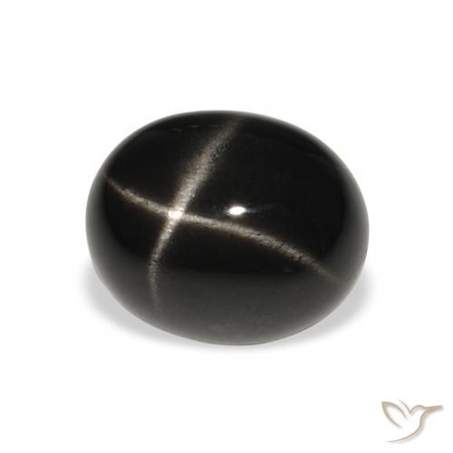 6.62 ct Black Star Diopside Stone, Natural Star Diopside in Oval Cabochon Shape for Sale