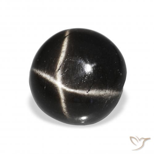 8.06 ct Black Star Diopside Stone, Natural Star Diopside in Round Cabochon Shape for Sale