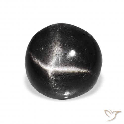 6.96 ct Black Star Diopside Stone, Natural Star Diopside in Round Cabochon Shape for Sale