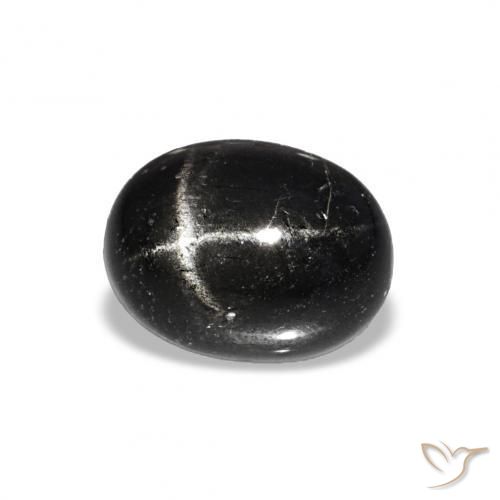 1.56 ct Black Star Diopside Stone, Natural Star Diopside in Oval Cabochon Shape for Sale