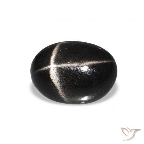 1.55 ct Black Star Diopside Stone, Natural Star Diopside in Oval Cabochon Shape for Sale