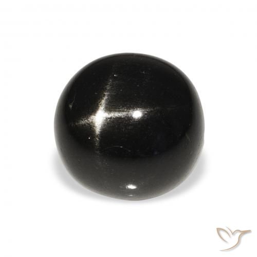 7.54 ct Black Star Diopside Stone, Natural Star Diopside in Round Cabochon Shape for Sale