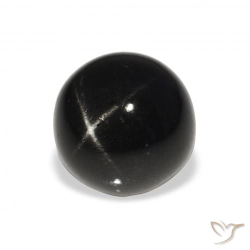 8.51 ct Black Star Diopside Stone, Natural Star Diopside in Round Cabochon Shape for Sale