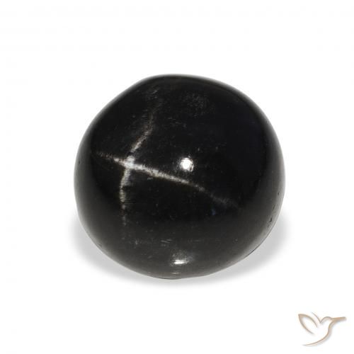 7.94 ct Black Star Diopside Stone, Natural Star Diopside in Round Cabochon Shape for Sale
