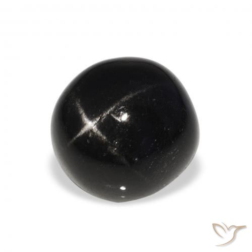 7.35 ct Black Star Diopside Stone, Natural Star Diopside in Round Cabochon Shape for Sale