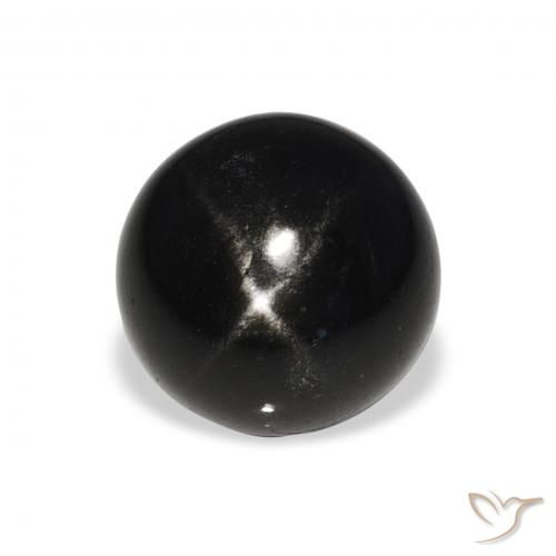 7.08ct Natural Black Star Diopside, Round, Opaque