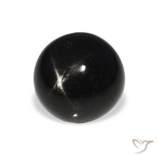 7.08 ct Black Star Diopside Stone, Natural Star Diopside in Round Cabochon Shape for Sale