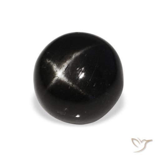 8.09 ct Black Star Diopside Stone, Natural Star Diopside in Round Cabochon Shape for Sale