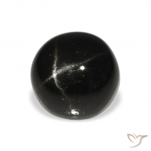 7.23 ct Black Star Diopside Stone, Natural Star Diopside in Round Cabochon Shape for Sale