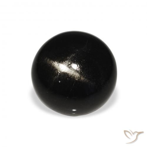 6.07 ct Black Star Diopside Stone, Natural Star Diopside in Round Cabochon Shape for Sale