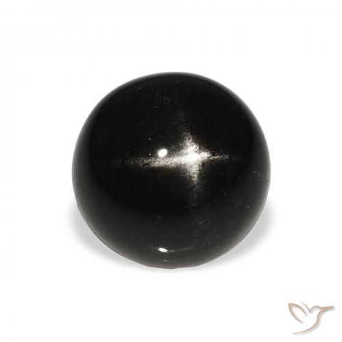7.07ct Natural Black Star Diopside, Round, Opaque