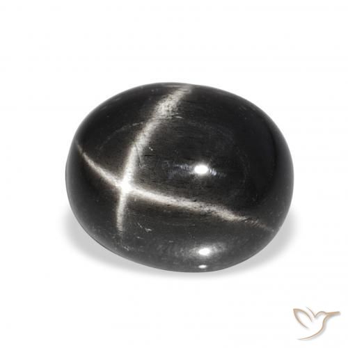 6.48 ct Black Star Diopside Stone, Natural Star Diopside in Oval Cabochon Shape for Sale