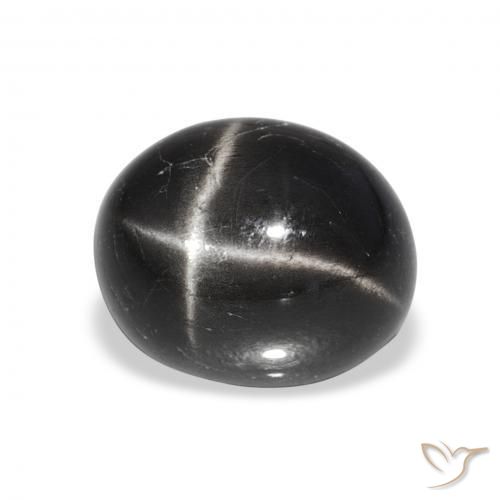 6.78 ct Black Star Diopside Stone, Natural Star Diopside in Oval Cabochon Shape for Sale