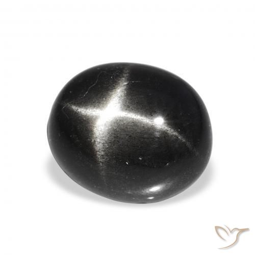5.49 ct Black Star Diopside Stone, Natural Star Diopside in Oval Cabochon Shape for Sale