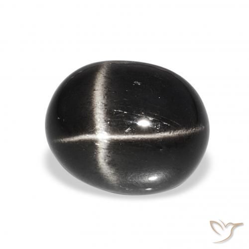 7.15 ct Black Star Diopside Stone, Natural Star Diopside in Oval Cabochon Shape for Sale