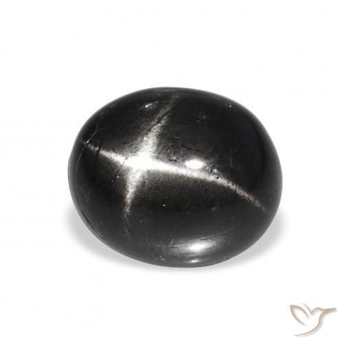 5.74 ct Black Star Diopside Stone, Natural Star Diopside in Oval Cabochon Shape for Sale
