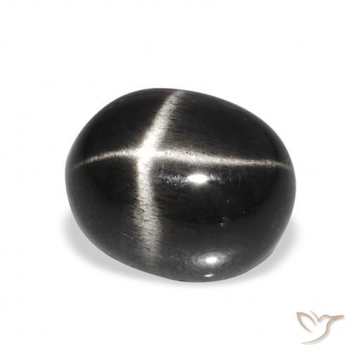 6.78 ct Black Star Diopside Stone, Natural Star Diopside in Oval Cabochon Shape for Sale