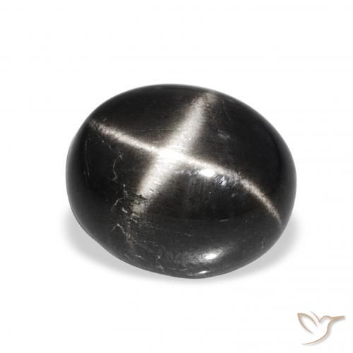 6.35 ct Black Star Diopside Stone, Natural Star Diopside in Oval Cabochon Shape for Sale