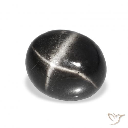 6.58 ct Black Star Diopside Stone, Natural Star Diopside in Oval Cabochon Shape for Sale