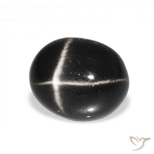 6.92 ct Black Star Diopside Stone, Natural Star Diopside in Oval Cabochon Shape for Sale