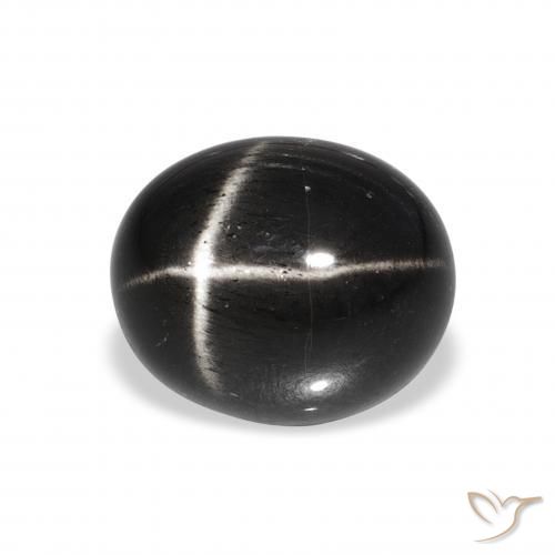 6.98 ct Black Star Diopside Stone, Natural Star Diopside in Oval Cabochon Shape for Sale