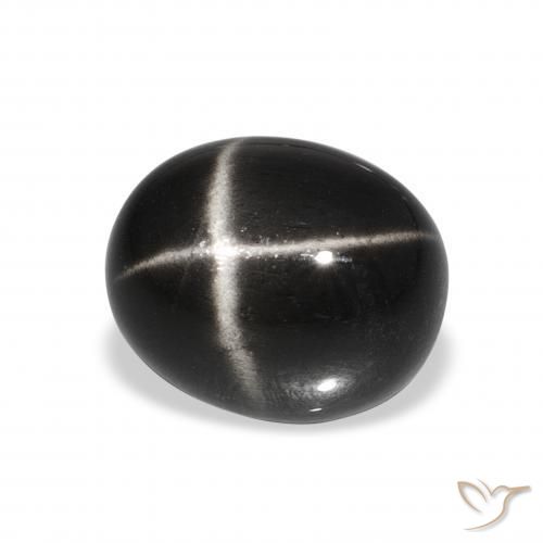 7.59 ct Black Star Diopside Stone, Natural Star Diopside in Oval Cabochon Shape for Sale