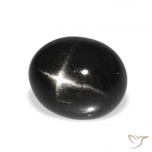 6.48 ct Black Star Diopside Stone, Natural Star Diopside in Oval Cabochon Shape for Sale