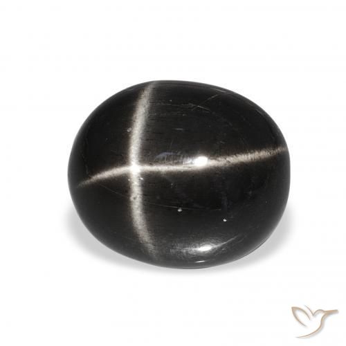 6.11 ct Black Star Diopside Stone, Natural Star Diopside in Oval Cabochon Shape for Sale