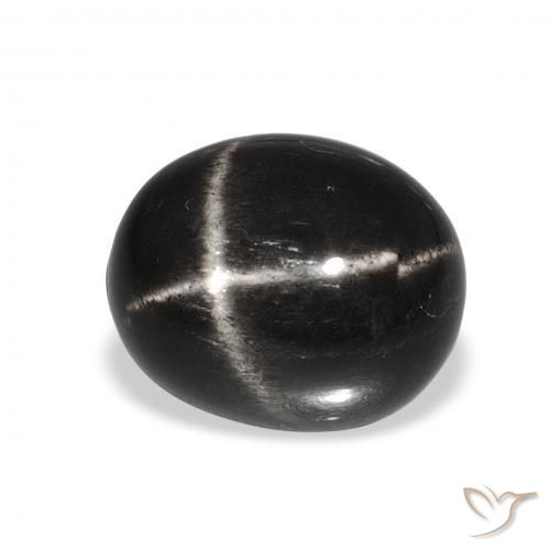 7.29 ct Black Star Diopside Stone, Natural Star Diopside in Oval Cabochon Shape for Sale