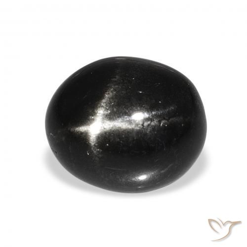 7.74 ct Black Star Diopside Stone, Natural Star Diopside in Oval Cabochon Shape for Sale