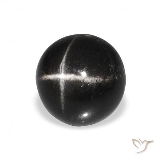 4.65 ct Black Star Diopside Stone, Natural Star Diopside in Round Cabochon Shape for Sale