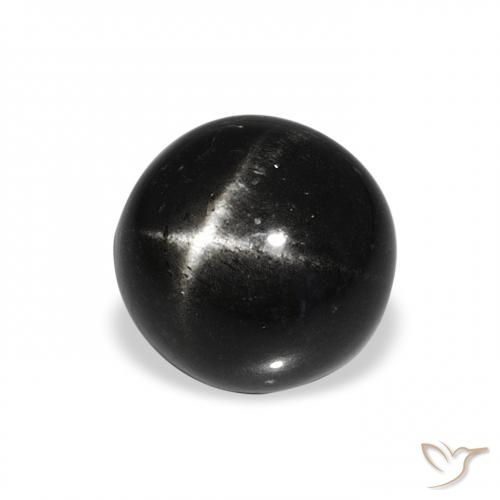 4.53 ct Black Star Diopside Stone, Natural Star Diopside in Round Cabochon Shape for Sale