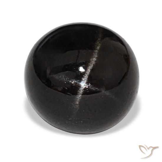 4.65 ct Black Star Diopside Gemstone, Star Diopside Gem in Round Cabochon Shape for Sale.