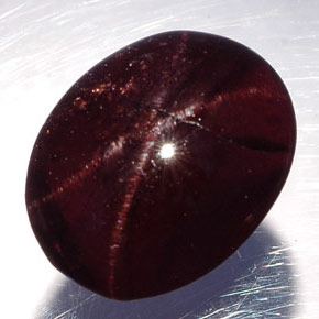 7.01 ct Black Star Garnet Stone, Natural Star Garnet in Oval Cabochon Shape for Sale