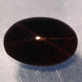 3.87 ct Black Star Garnet Gemstone, Star Garnet Gem in Oval Cabochon Shape for Sale.