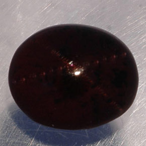 5.02 ct Black Star Garnet Gemstone, Star Garnet Gem in Oval Cabochon Shape for Sale.