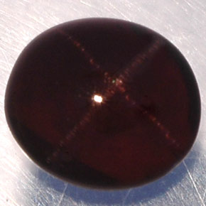 3.81 ct Black Star Garnet Gemstone, Star Garnet Gem in Oval Cabochon Shape for Sale.
