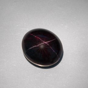 32.55 ct Black Star Garnet Gemstone, Star Garnet Gem in Oval Cabochon Shape for Sale.