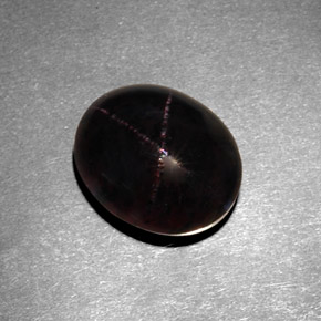 7.21 ct Black Star Garnet Stone, Natural Star Garnet in Oval Cabochon Shape for Sale