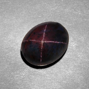 8.98 ct Black Star Garnet Stone, Natural Star Garnet in Oval Cabochon Shape for Sale