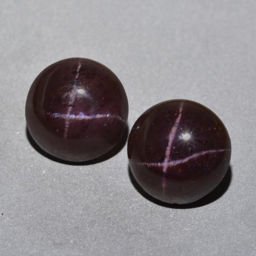 Dark Red Star Garnet Gem - 6.6ct Round Cabochon (ID: 574030)
