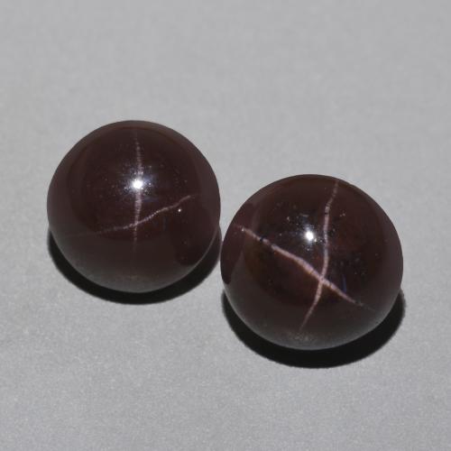 Blackish Red Star Garnet Gem - 6.7ct Round Cabochon (ID: 574033)