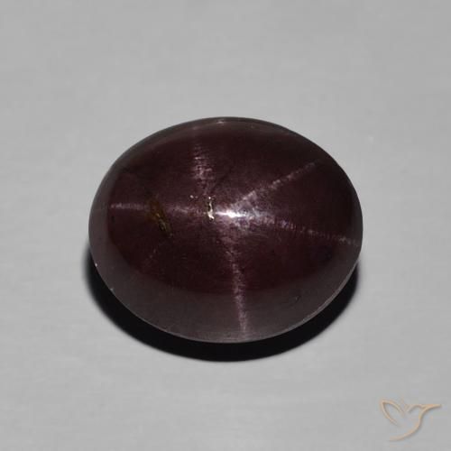 Grenat étoilé ovale de 6,52 ct, 10,9 x 9,1 mm d'Inde, Photo A