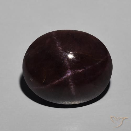 Grenat étoilé ovale de 10,95 ct, 13,8 x 11,4 mm d'Inde, Photo A
