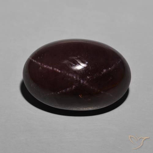 Grenat étoilé ovale de 26,72 ct, 19,5 x 13,2 mm d'Inde, Photo A