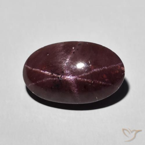 Grenat étoilé ovale de 7,43 ct, 14,5 x 8,9 mm d'Inde, Photo A