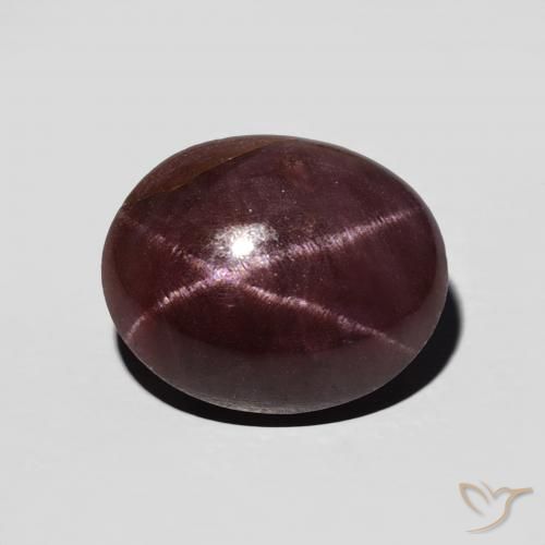 Grenat étoilé ovale de 5,11 ct, 11,2 x 9,1 mm d'Inde, Photo A