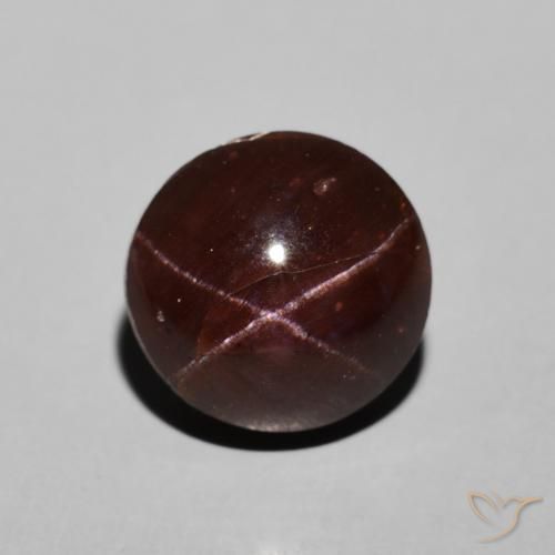 6.50ct Natural Dark Red Star Garnet, Round, Opaque
